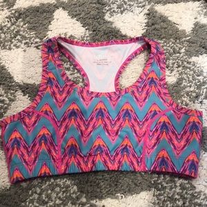 Multi colored chevron sports bra